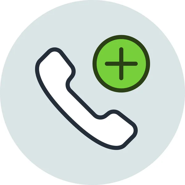 Add Call Connect Icon Filled Outline Style — Stock Vector