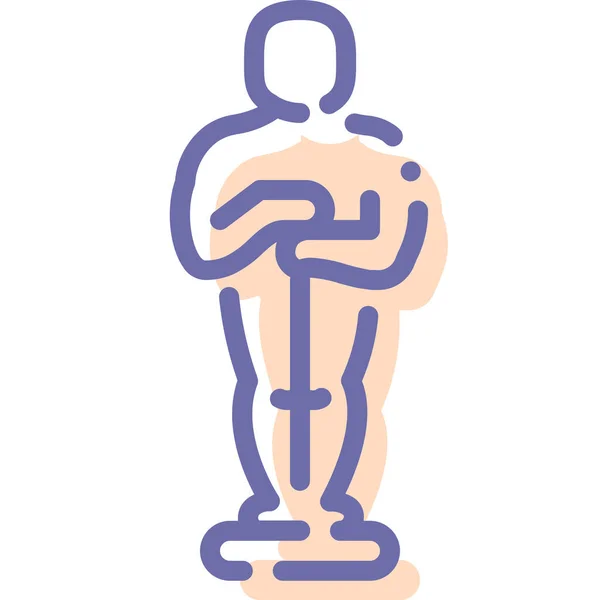 Premio Cine Icono Hollywood Estilo Contorno Lleno — Vector de stock