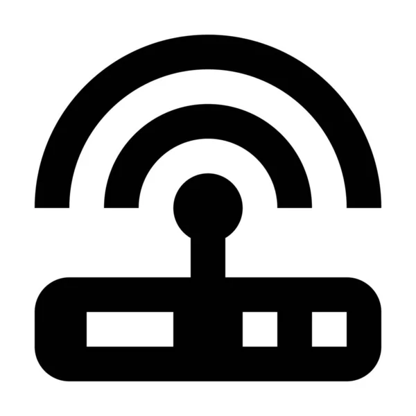 Hub Router Wifi Icon Solid Style — Image vectorielle