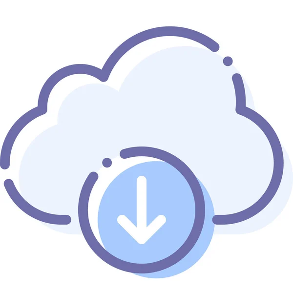 Symbole Zum Herunterladen Von Cloud Daten — Stockvektor