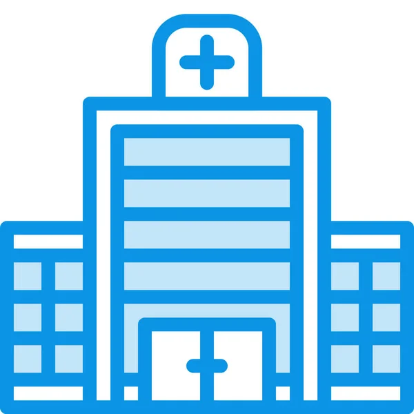 Building Clinic Hospital Icon Filled Outline Style — Stock Vector