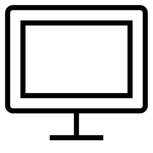 Icono Del Monitor Televisión Estilo Esquema — Vector de stock