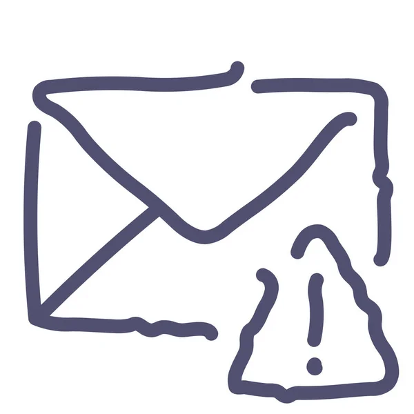 Ikona Oznámení Mailové Pošty Stylu Osnovy — Stockový vektor