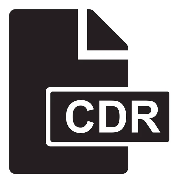 Cdr Document Solid Icon Solid Stijl — Stockvector