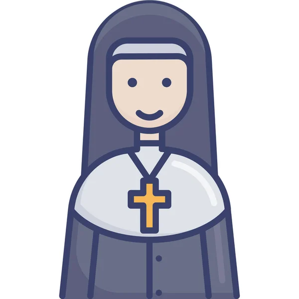 复活节类别的修女宗教图标 — 图库矢量图片