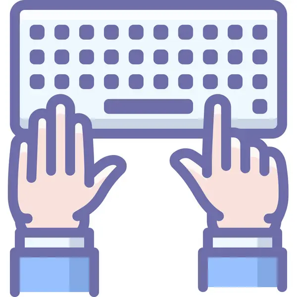 Εικονίδιο Τύπου Πληκτρολογίου Χεριών Στυλ Γεμισμένου Περιγράμματος — Διανυσματικό Αρχείο