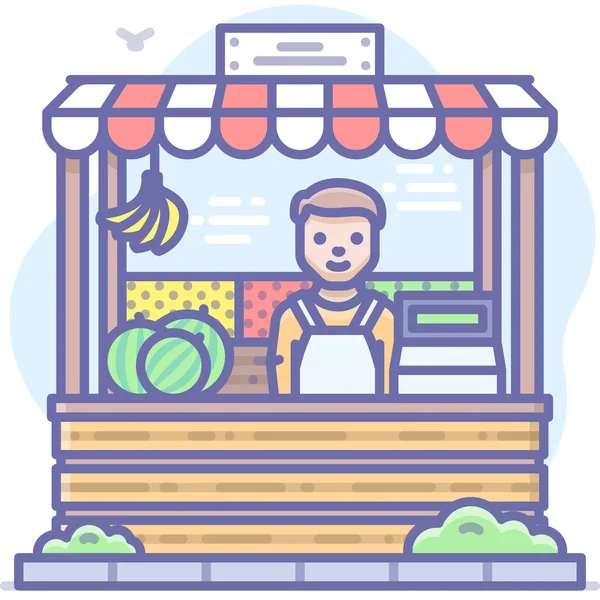 Icono Tienda Frutas — Vector de stock