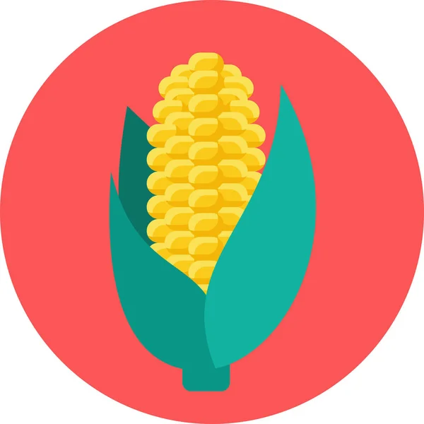 Kukoricaliszt Ikon Lapos Stílusban — Stock Vector