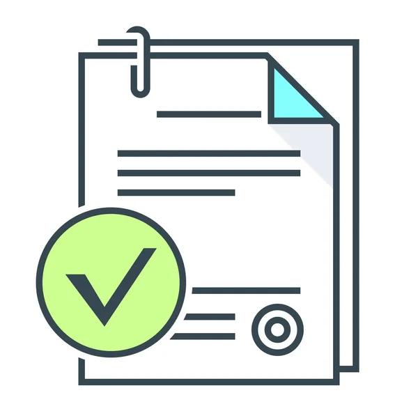 Contract Document Smart Icon Filled Outline Style — Stock Vector