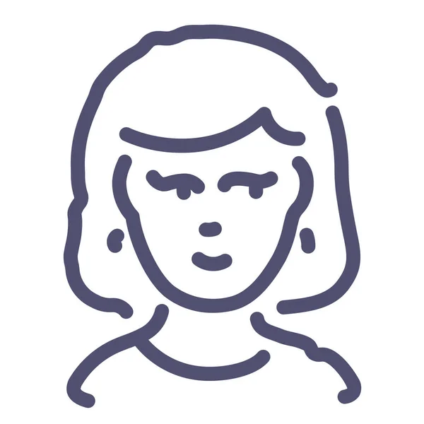 Chica Mujer Icono Del Esquema Estilo Del Esquema — Vector de stock