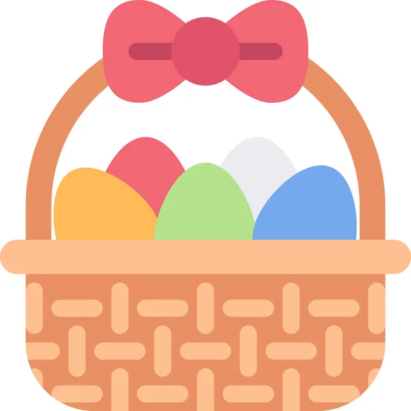 Basket Bow Easter Icon Easter Category — Stock Vector