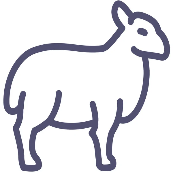 Animal Icône Mouton Brebis Dans Style Contour — Image vectorielle