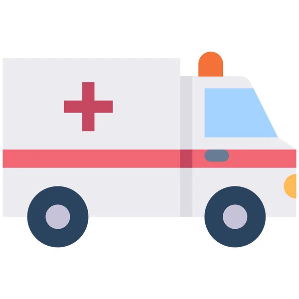 Araçlar Ulaşım Kategorisindeki Ambulans Sağlık Ikonu — Stok Vektör