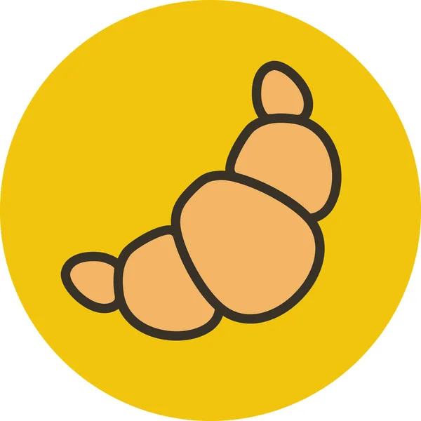 Bakery Baking Croissant Icon Filled Outline Style — 스톡 벡터