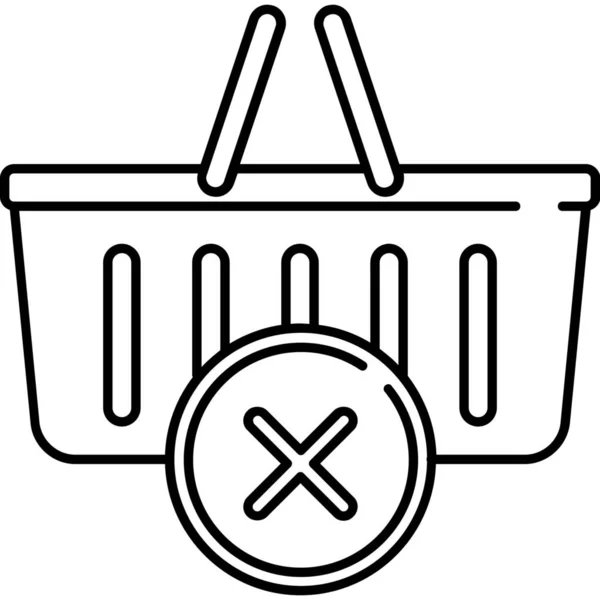 Warenkorb Kaufen Abbruch Symbol Outline Stil — Stockvektor