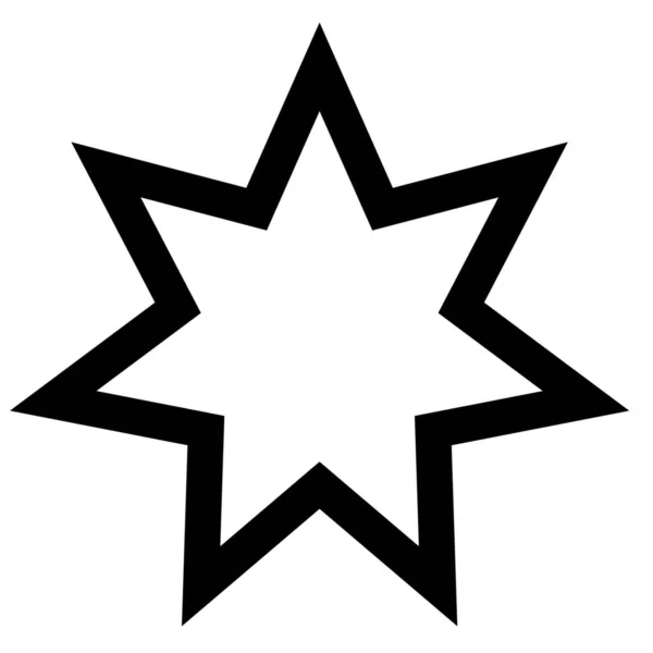 Estrellas Siete Partes Icono Estilo Esquema — Vector de stock