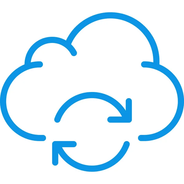 Cloud Data Sync Icon Outline Style — Archivo Imágenes Vectoriales