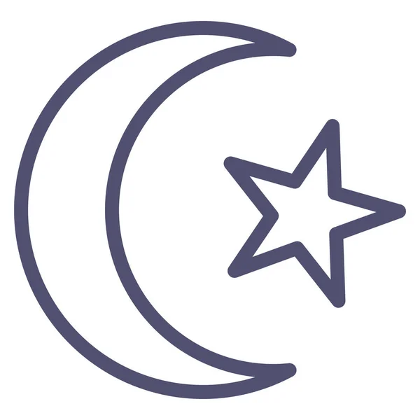 コミュニティカテゴリの三日月形のイスラム教の宗教アイコン — ストックベクタ