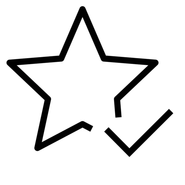 Звезда Любимая Значок Проверки Стиле Абрис — стоковый вектор