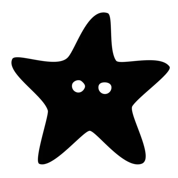 Икона Морской Звезды Твердом Стиле — стоковый вектор