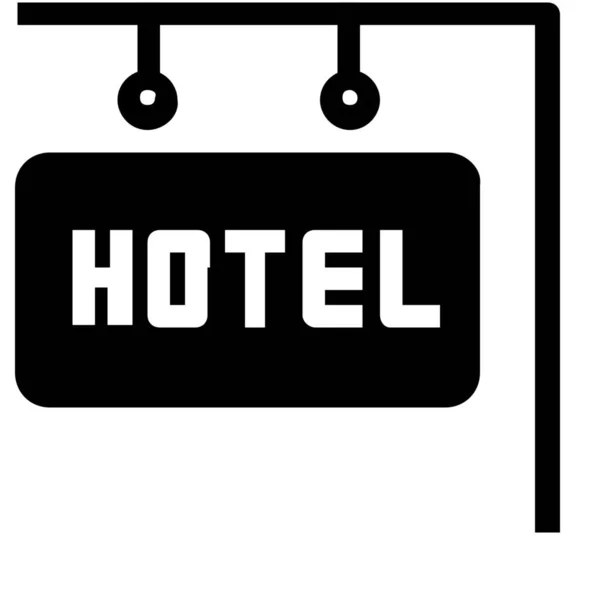 Alojamento Feriado Ícone Hotel Estilo Sólido —  Vetores de Stock