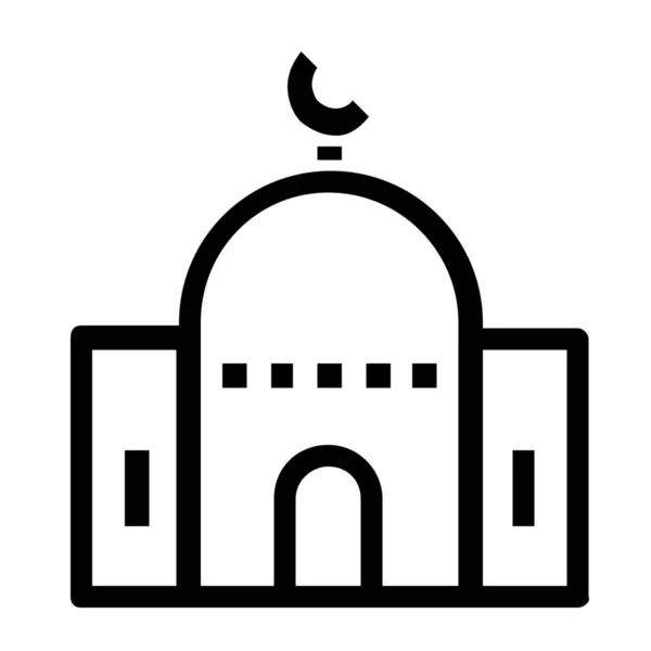 Outline Stilinde Emlak Camii Simgesi — Stok Vektör