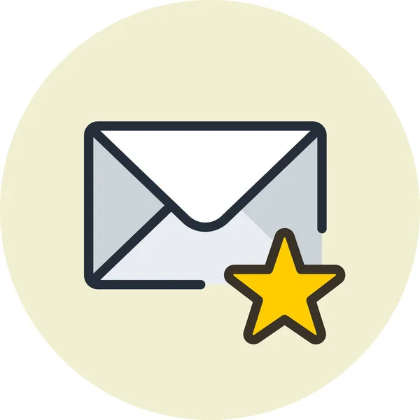 Email Favorite Mail Icon Filled Outline Style — Vetor de Stock