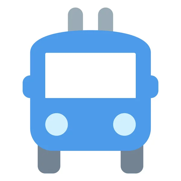 Busschild Trolley Symbol Flachen Stil — Stockvektor