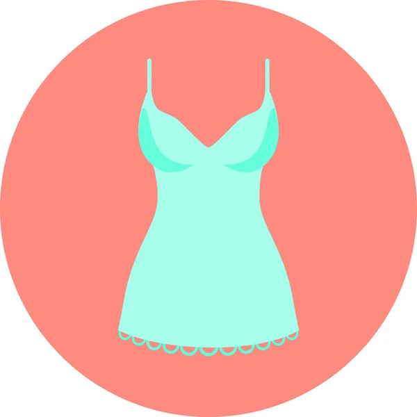 Clothes Nightie Dress Icon Flat Style — Stock Vector