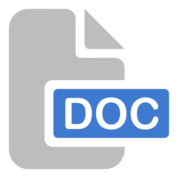 Doc Icône Extension Document Dans Style Solide — Image vectorielle