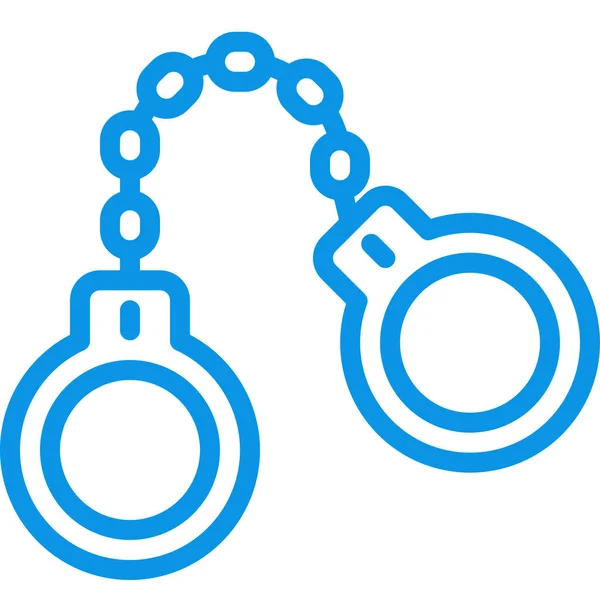 Criminal Handcuffs Police Icon Outline Style — 图库矢量图片