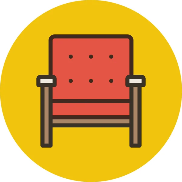 Cadeira Poltrona Ícone Mobiliário Estilo Esboço Preenchido — Vetor de Stock