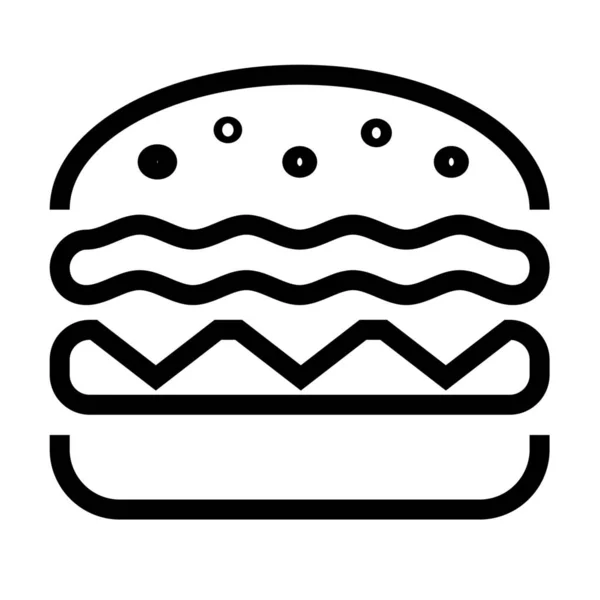 Hambúrguer Hambúrguer Cheeseburger Ícone Estilo Esboço — Vetor de Stock