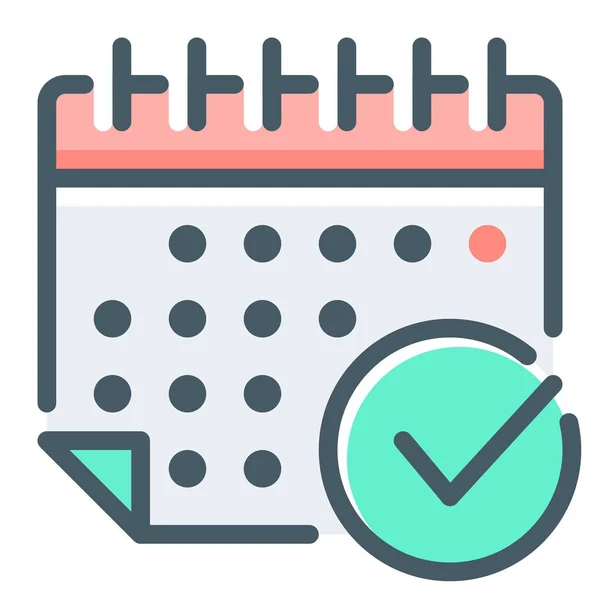 Calendario Evento Calendario Icono Calendario Estilo Esquema Rellenado — Vector de stock