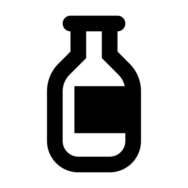 Flaschenmilch Joghurt Symbol Soliden Stil — Stockvektor