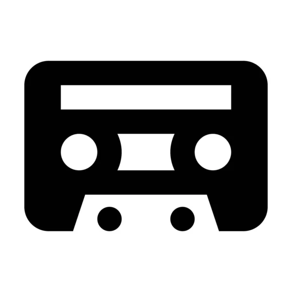Ícone Cassete Música Áudio Estilo Sólido — Vetor de Stock