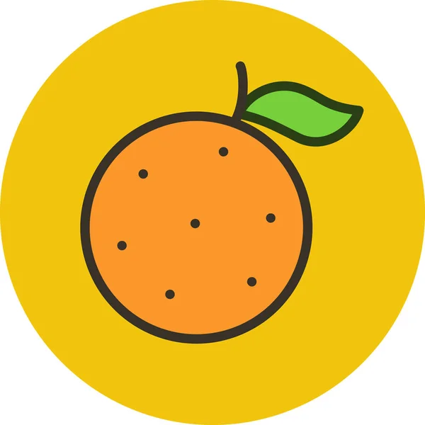 填饱肚子的柑橘类食品水果图标 — 图库矢量图片