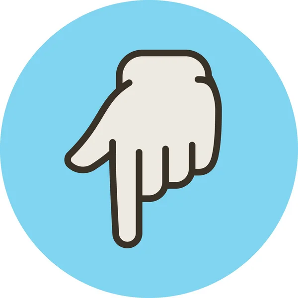 Ner Finger Pekfinger Ikon Fylld Kontur Stil — Stock vektor