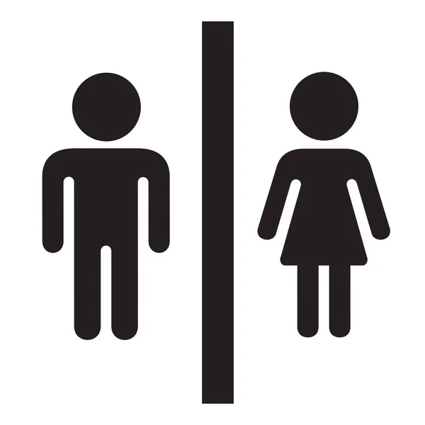 Toilet Girl Boy Icon Solid Style — 스톡 벡터