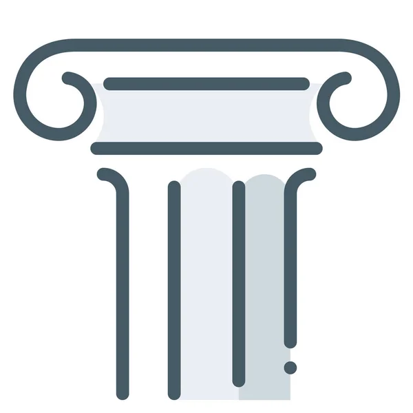 Arquitectura Columna Historia Icono Estilo Contorno Lleno — Vector de stock