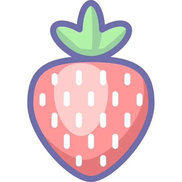 Berry Strawberry Filled Outline Icon Filled Outline Style — Stock Vector