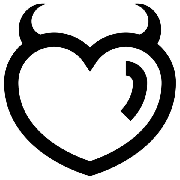 Teufelsherz Liebe Ikone Der Kategorie Liebe Romantik — Stockvektor