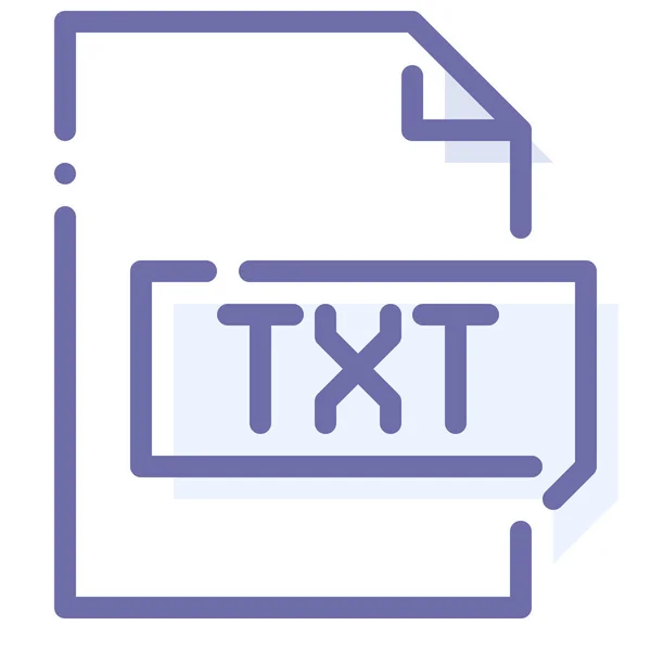 Extension Datei Text Symbol Stil Ausgefüllter Umrisse — Stockvektor