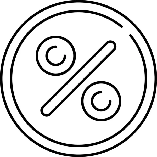 Ikona Procentuálního Prodeje Slevy Stylu Osnovy — Stockový vektor