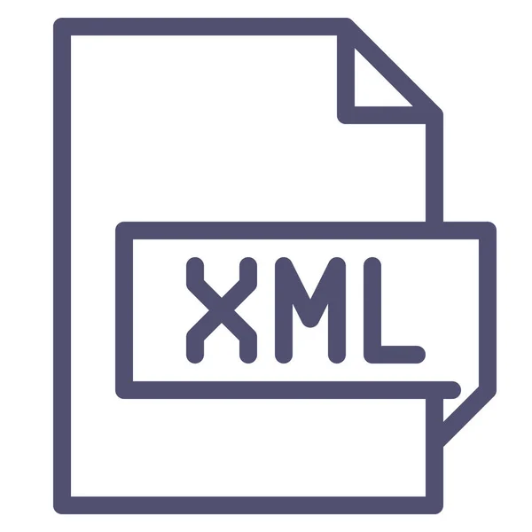 Ícone Xml Extensão Dados Estilo Esboço — Vetor de Stock
