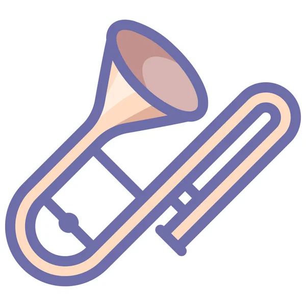 Fife Μουσικό Όργανο Εικονίδιο Γεμισμένο Περίγραμμα Στυλ — Διανυσματικό Αρχείο
