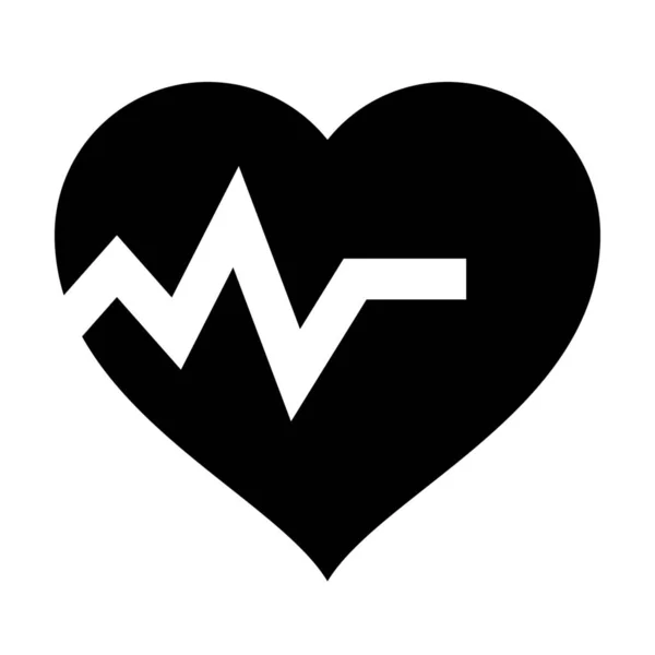 Cardiograma Icono Pulso Cardíaco Estilo Sólido — Vector de stock