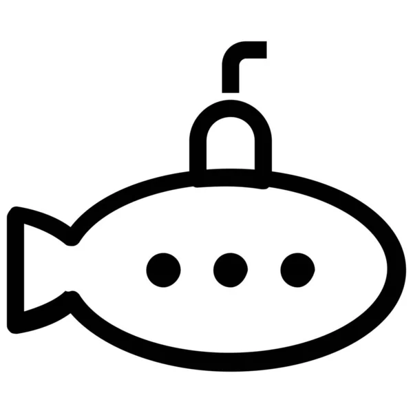 Submarine Transportation Transport Icon Outline Style — 스톡 벡터