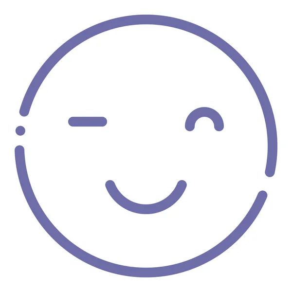 Emoji Cara Sonrisa Icono Estilo Esquema — Vector de stock