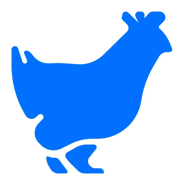 ソリッドスタイルの鳥の鶏のアイコン — ストックベクタ